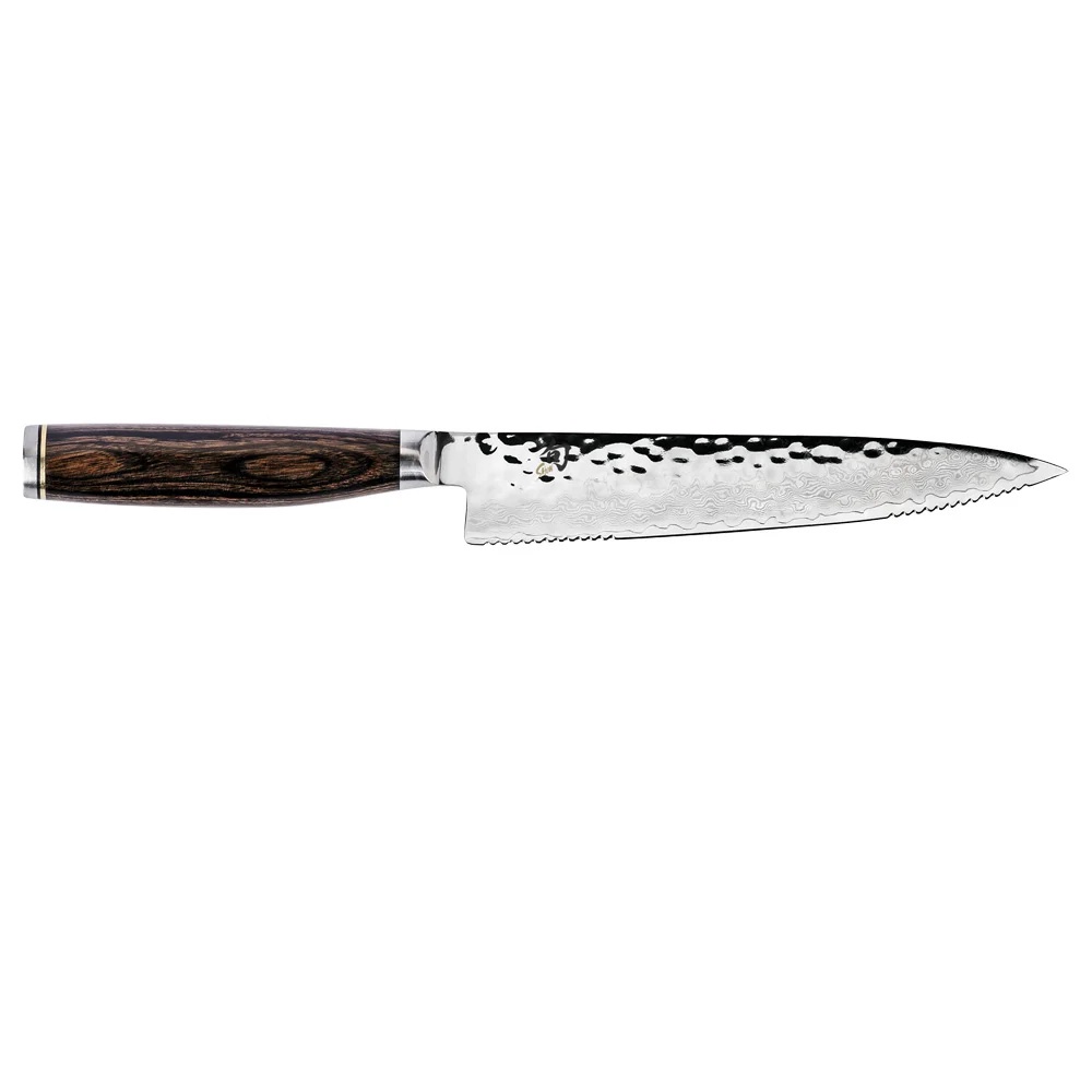 旬 SHUN Premier 槌目 165mm 鋸齒萬用刀 番茄刀|TDM-0722